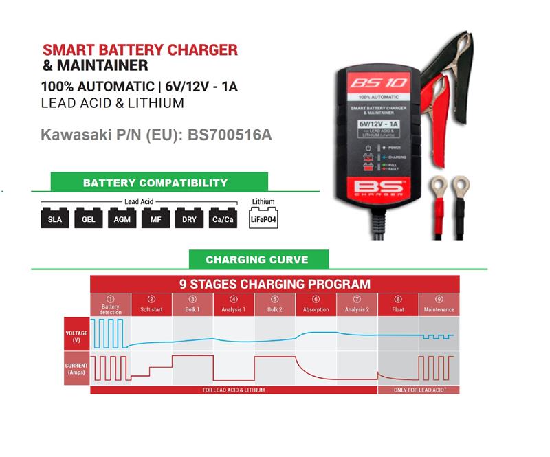 Smart battery charger/maintainer 6V/12V  1A  (Lead-Acid + Lithium)-image